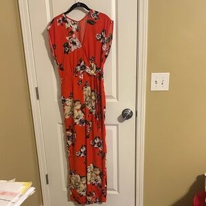 Floral Red Maxi Dress